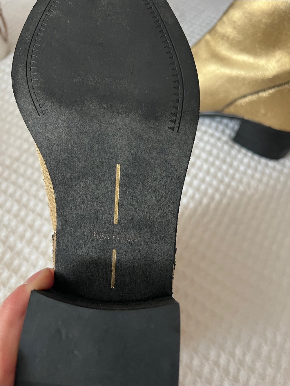Dolce Vita Metallic Gold Pointed Ankle Boots - Picture 5 of 5